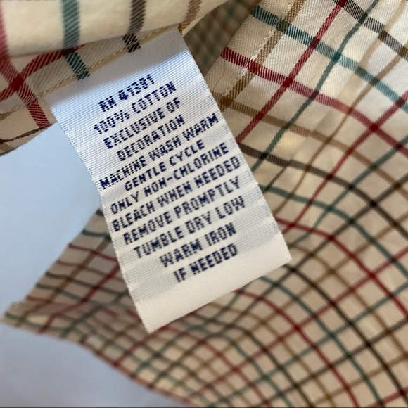 Ralph Lauren Mens Classic Fit Button Up Shirt in Cream/Brown/Red Plaid - Picture 7 of 8